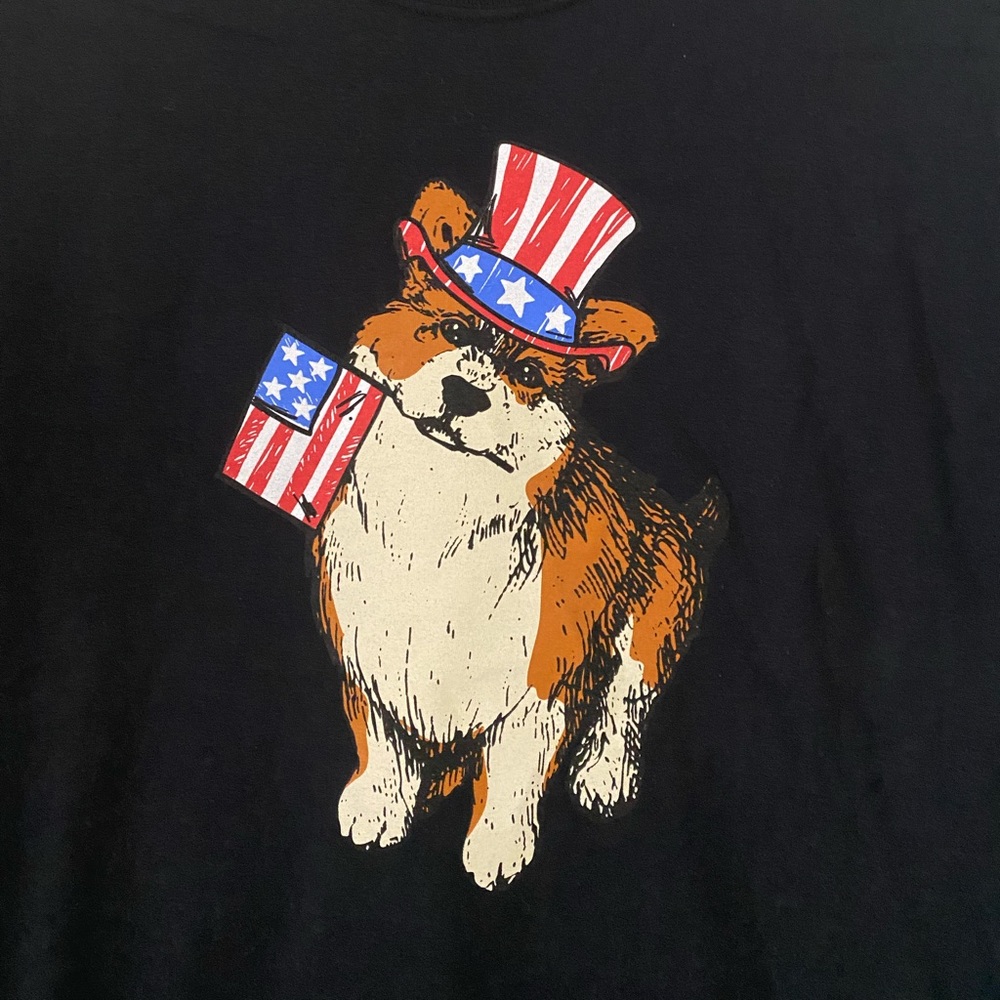 NEW Corgi T-Shirt Size M Black Patriotic